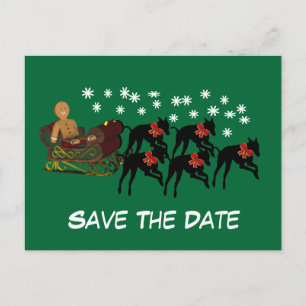 Save The Date Greyhound Christmas Holiday Postcard