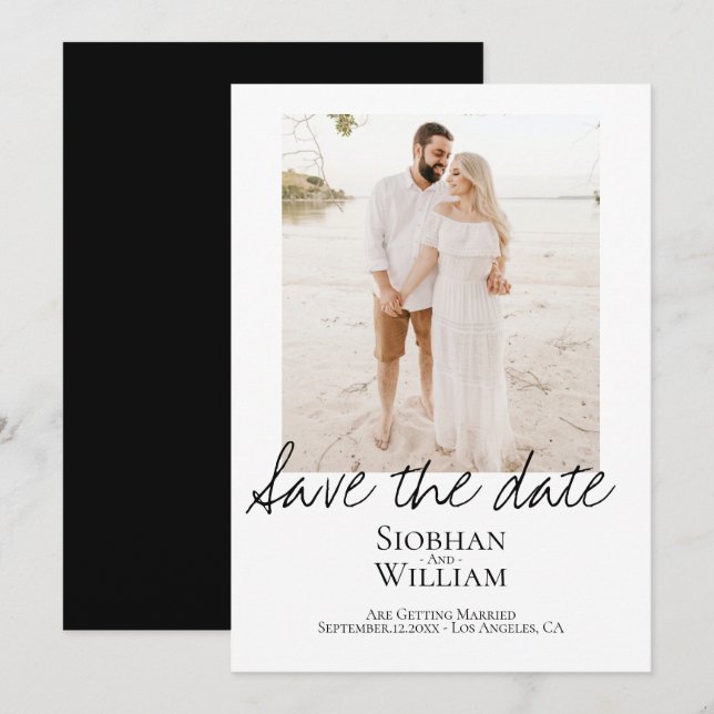 Save The Date Handwritten Personalised Photo (Front/Back)
