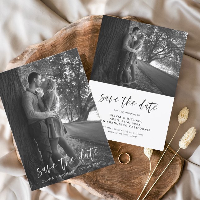 Save the Date Handwritten Wedding Photo Autumn (Creator Uploaded)