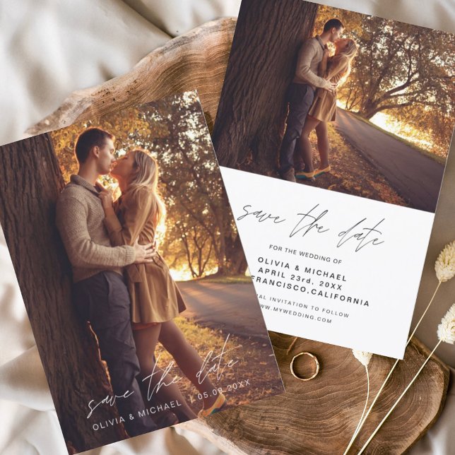 Save the Date Handwritten Wedding Photo Fall (Creator Uploaded)