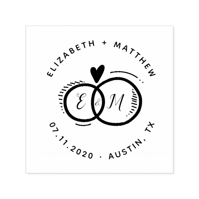 save the date handwritten wedding Rubber Stamp (Design)