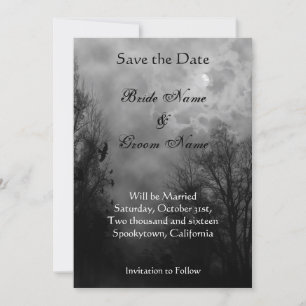 Save the Date Haunted Sky Announcement Card