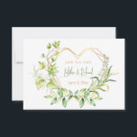 Save the Date Heart<br><div class="desc">Announce your wedding date in style with this beautiful, watercolor-heart made with a gold frame with foliage. (Image by mariadetarosarinda on Freepik). The card is easy to customise with your wording, font and font colour. Not exactly what you're looking for? All our products can be custom designed to meet your...</div>