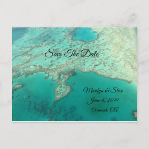 Save The Date Heart Island Wedding Announcement Postcard