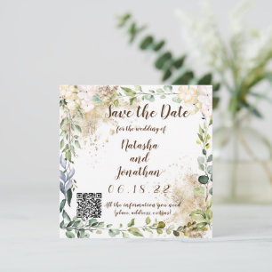 Save the Date Herbal Design Invitation