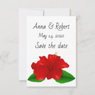 Save the date hibiscus card