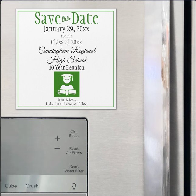 Save The Date High School Reunion Magnet Card (custom class reunion save the date magnet)
