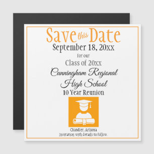 Save The Date High School Reunion Magnet Card 