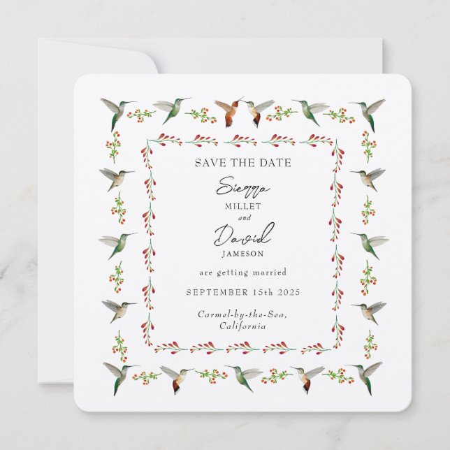 Save the Date Hummingbird  (Front)