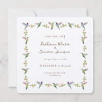 Save the Date Hummingbird Card