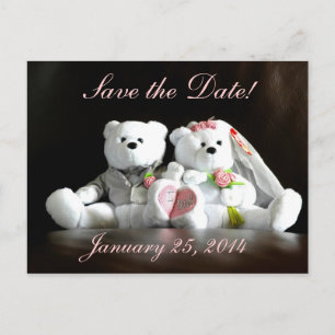 Save The Date I Do Bears Announcement Postcard