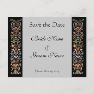 Save the Date Illuminated Grey Custom Postcards