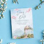 Save the date Indian wedding peacock dusty blue Invitation<br><div class="desc">Save the date Indian wedding peacock dusty blue template invitation instant download.</div>