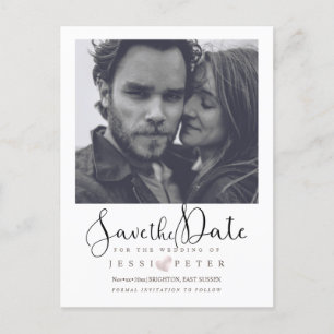 Save the Date, instant camera photo frame Announcement Postcard