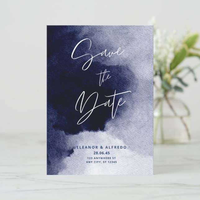 Save the Date Invitation–Elegant Wedding Announce Invitation (Standing Front)