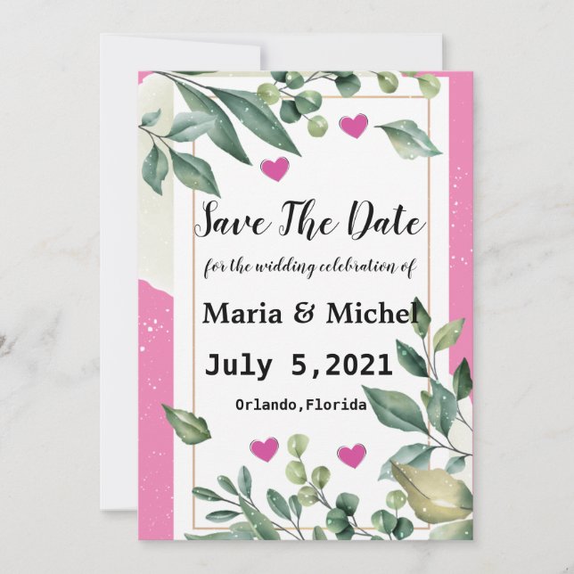 Save The Date Invitation Of Widding (Front)