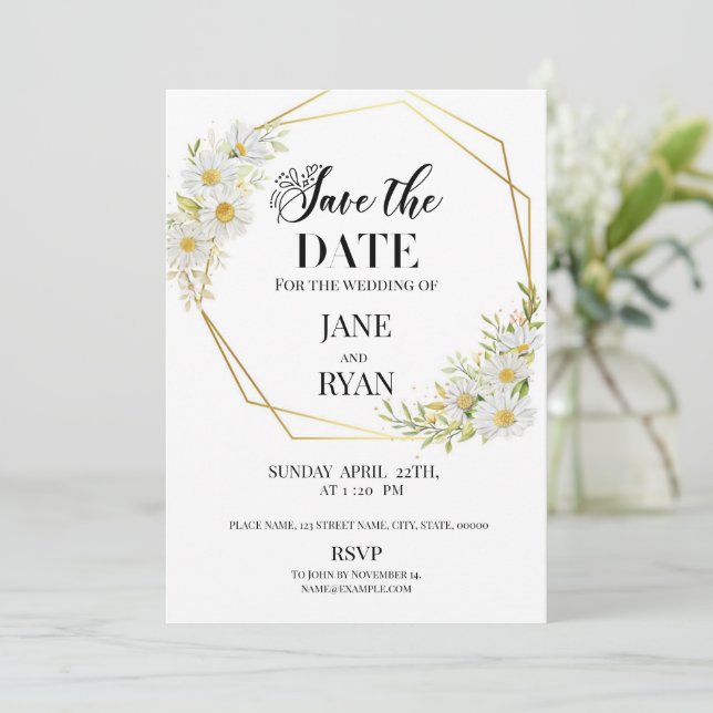 Save The Date Invitation Template (Standing Front)
