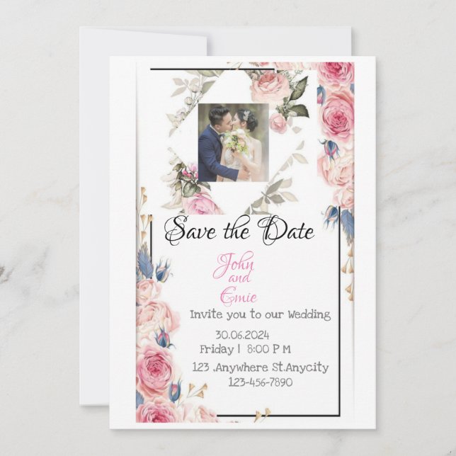 Save the Date! John & Emie are Getting Invitation (Front)