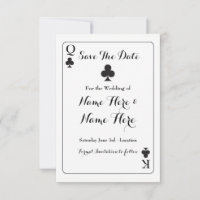 Save The Date King Clubs Ace Spades Wedding Invite