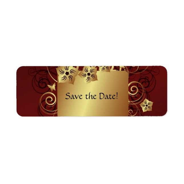 Save the Date Label - Gold (Front)