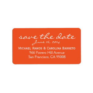 Save the Date Labels - Orange