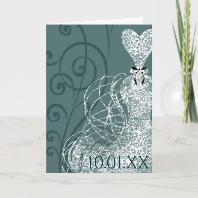 Save the Date -Lace Bride's Gown - Customised Announcement (Front)