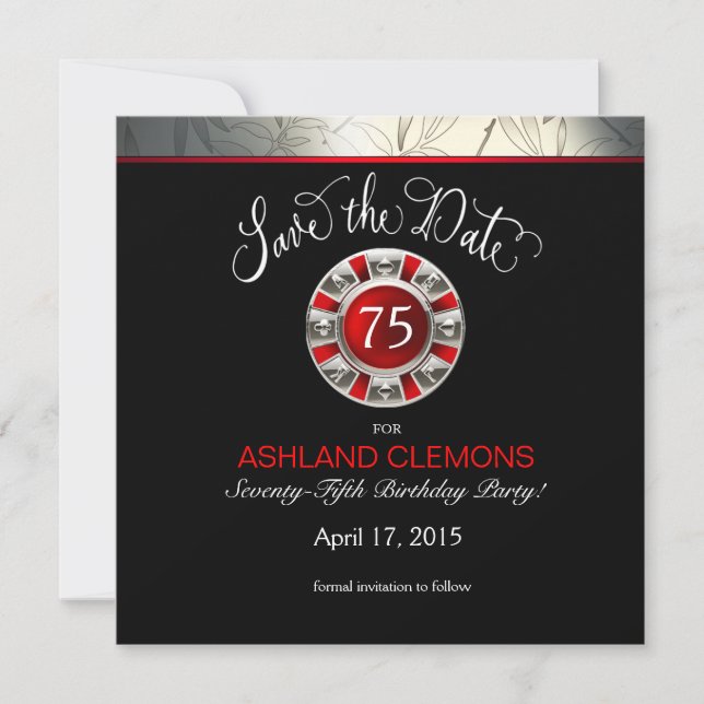 Save the Date Las Vegas Art Deco | silver black (Front)