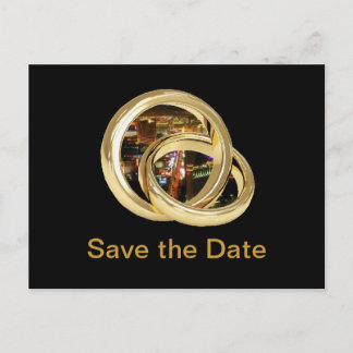 Save the Date Las Vegas "Bride & Groom Bands" Post Announcement Postcard