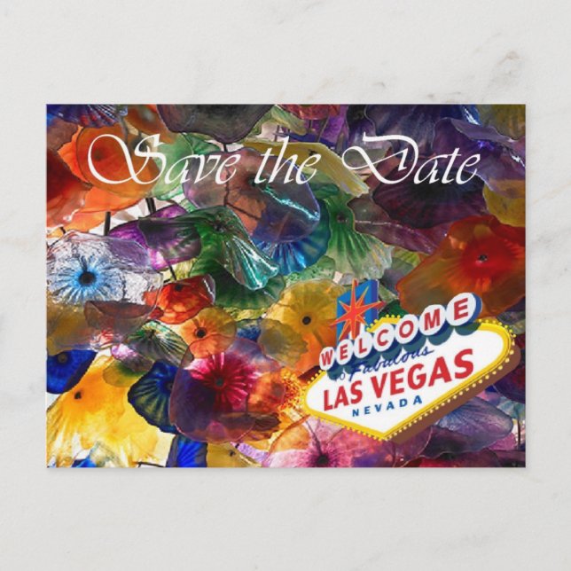 Save the Date Las Vegas Flowers Postcards (Front)