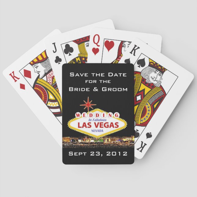 Save the Date Las Vegas Poker Cards (Back)