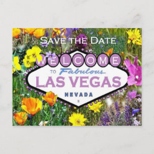 SAVE THE DATE Las Vegas Postcard Floral