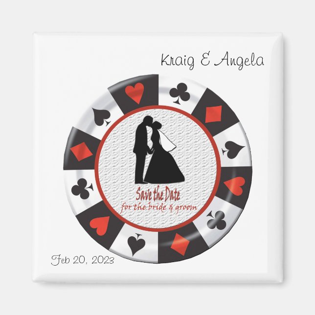 Save the Date Las Vegas Wedding 2 inch Magnet (Front)