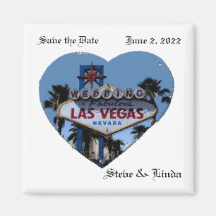 Save the Date Las Vegas Wedding 2 Inch Sq Magnet