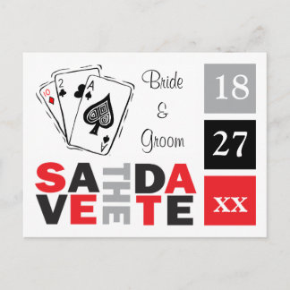 Save The Date Las Vegas Wedding Casino Wedding Ann Announcement Postcard