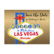 Save the Date Las Vegas Wedding gold