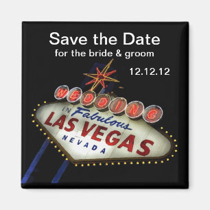 Save the Date Las Vegas Wedding Magnet