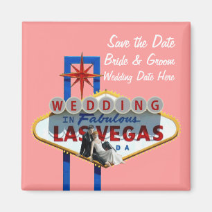 Save the Date Las Vegas Wedding Magnet