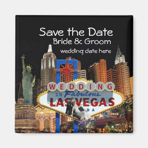 Save the Date Las Vegas Wedding Magnet