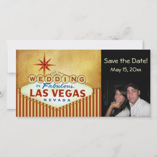 Save the Date Las Vegas Wedding Photocard (Front)