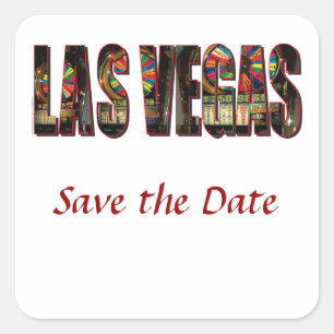 Save the Date Las Vegas Wedding Square Sticker