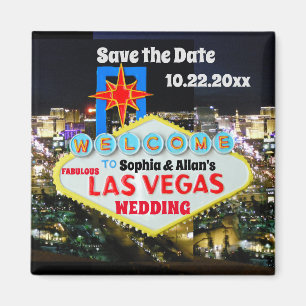Save the Date Las Vegas Welcome Sign customised Ma Magnet