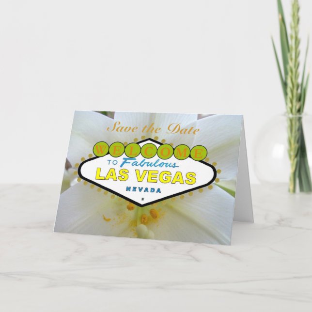 Save the Date Las Vegas with Lily Invitations (Front)