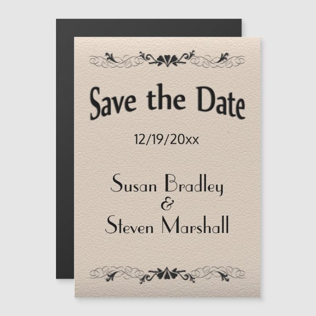 Save the Date Leather Look Magnet (Front/Back)