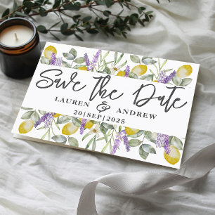 Save the Date Lemons & Lavender Wedding  Postcard