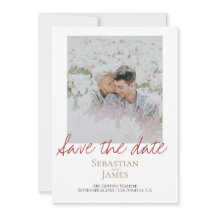 Save The Date LGBTQ Rainbow Personalised Photo