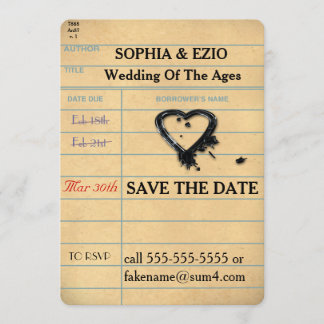 Save the Date Library Card