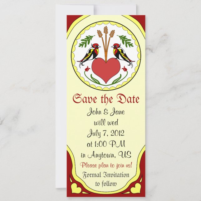 Save the Date, light - Long Happy Relationship Hex Save The Date (Front)