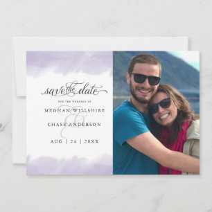 Save the Date Lilac Watercolor Stroke Invitation