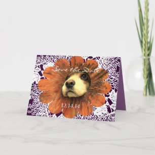 Save the Date Love Peeking Out of a Flower Announcement