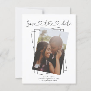 Save The Date Love Typography Photo Wedding Card